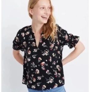 NWT Madewell Silk Floral Blouse, New!